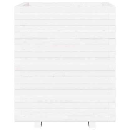 Garden Planter White 60x60x72.5 cm Solid Wood Pine