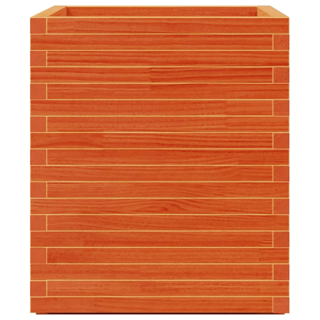 Garden Planter Wax Brown 60x60x72.5 cm Solid Wood Pine
