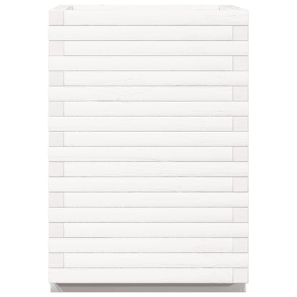 Garden Planter White 50x50x72 cm Solid Wood Pine