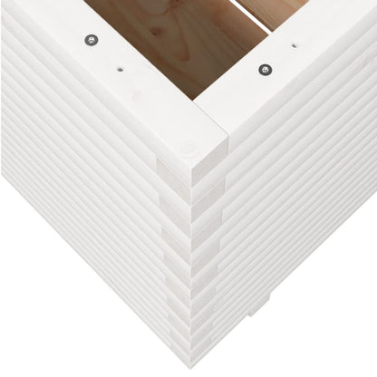 Garden Planter White 50x50x72 cm Solid Wood Pine