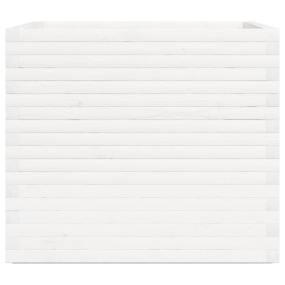 Garden Planter White 80x80x72 cm Solid Wood Pine