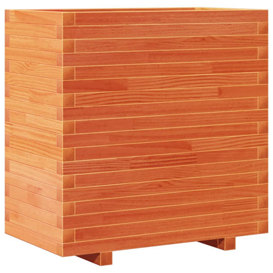 Garden Planter Wax Brown 70x40x72 cm Solid Wood Pine