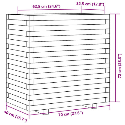 Garden Planter Wax Brown 70x40x72 cm Solid Wood Pine