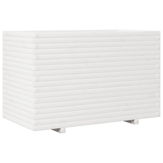 Garden Planter White 110x60x72 cm Solid Wood Pine