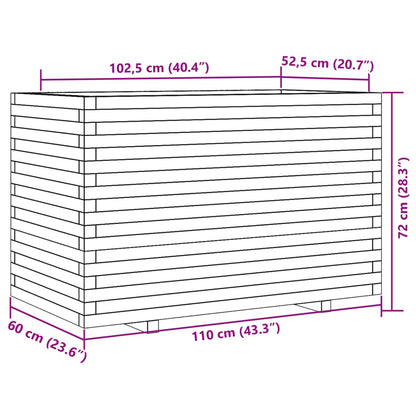 Garden Planter White 110x60x72 cm Solid Wood Pine