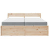 Bed with Drawers and Mattress 200x200 cm Solid Wood Pine