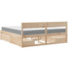 Bed with Drawers and Mattress 200x200 cm Solid Wood Pine