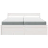 Bed with Drawers and Mattress White 200x200 cm Solid Wood Pine