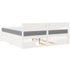 Bed with Drawers and Mattress White 200x200 cm Solid Wood Pine