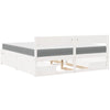 Bed with Drawers and Mattress White 180x200 cm Super King Solid Wood Pine