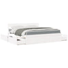 Bed with Drawers and Mattress White 180x200 cm Super King Solid Wood Pine
