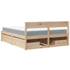 Bed with Drawers and Mattress 160x200 cm Solid Wood Pine