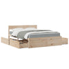 Bed with Drawers and Mattress 160x200 cm Solid Wood Pine