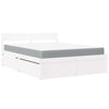 Bed with Drawers and Mattress White 160x200 cm Solid Wood Pine