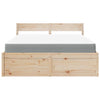 Bed with Drawers and Mattress 140x200 cm Solid Wood Pine