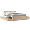 Bed with Drawers and Mattress 140x200 cm Solid Wood Pine