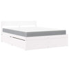 Bed with Drawers and Mattress White 140x200 cm Solid Wood Pine