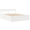 Bed with Drawers and Mattress White 140x200 cm Solid Wood Pine