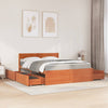 Bed with Drawers and Mattress Wax Brown 140x200 cm Solid Wood Pine