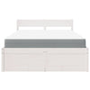 Bed with Drawers and Mattress White 120x200 cm Solid Wood Pine