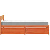 Bed with Drawers and Mattress Wax Brown 90x200 cm Solid Wood Pine