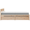 Bed with Drawers and Mattress 140x190 cm Solid Wood Pine
