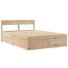 Bed with Drawers and Mattress 140x190 cm Solid Wood Pine
