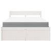 Bed with Drawers and Mattress White 140x190 cm Solid Wood Pine