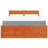 Bed with Drawers and Mattress Wax Brown 140x190 cm Solid Wood Pine
