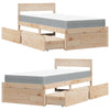 Bed with Drawers and Mattress 90x190 cm Single Solid Wood Pine