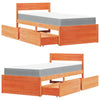 Bed with Drawers and Mattress Wax Brown 90x190 cm Single Solid Wood Pine