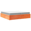 Bed with Mattress Wax Brown 200x200 cm Solid Wood Pine
