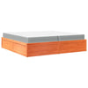 Bed with Mattress Wax Brown 200x200 cm Solid Wood Pine