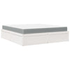 Bed with Mattress White 180x200 cm Super King Solid Wood Pine