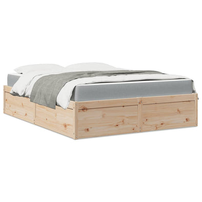 Bed with Mattress 160x200 cm Solid Wood Pine