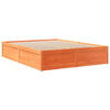 Bed with Mattress Wax Brown 140x200 cm Solid Wood Pine