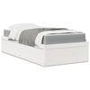 Bed with Mattress White 100x200 cm Solid Wood Pine