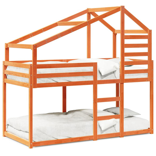 Bunk Bed without Mattress Wax Brown 80x200 cm Solid Wood Pine