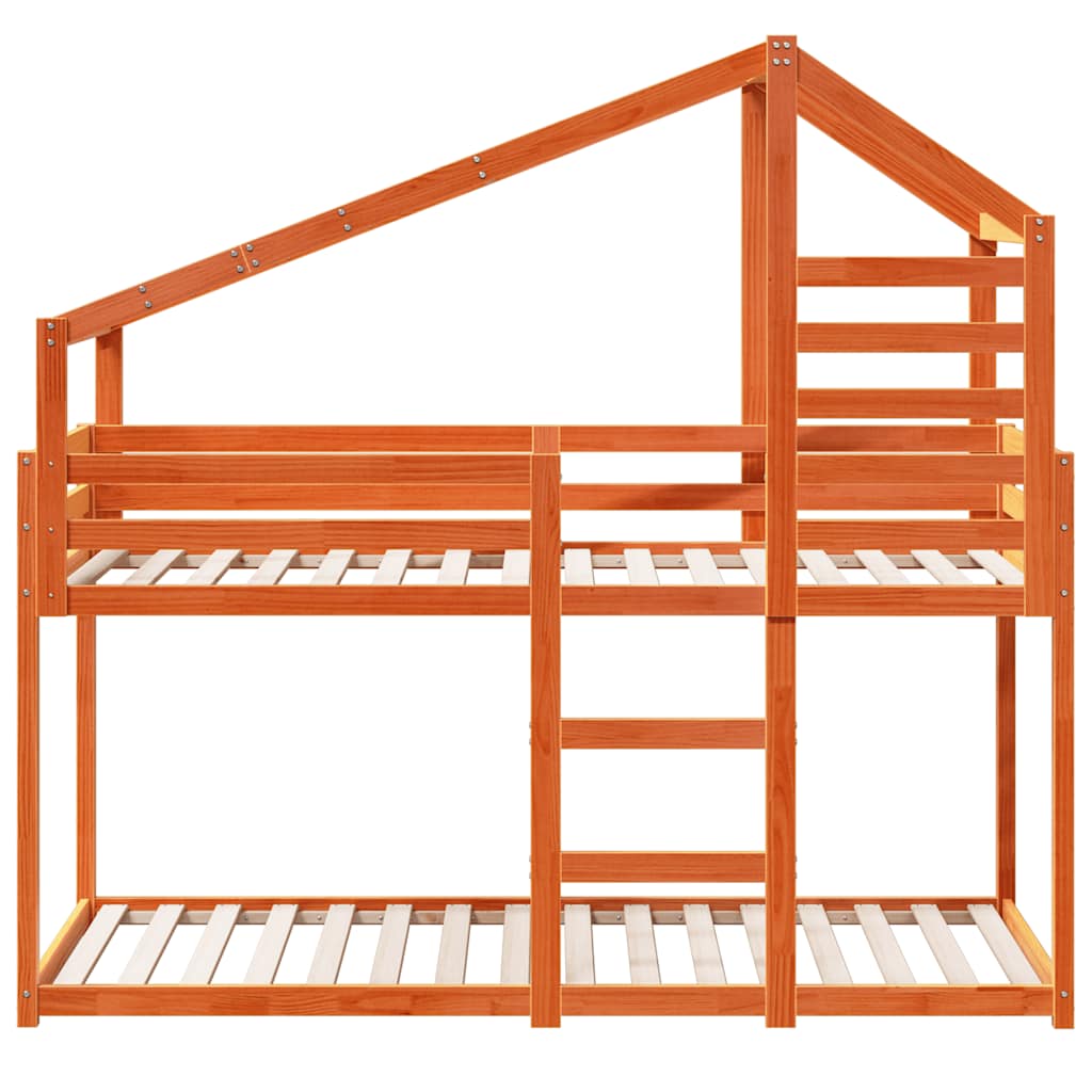 Bunk Bed without Mattress Wax Brown 80x200 cm Solid Wood Pine