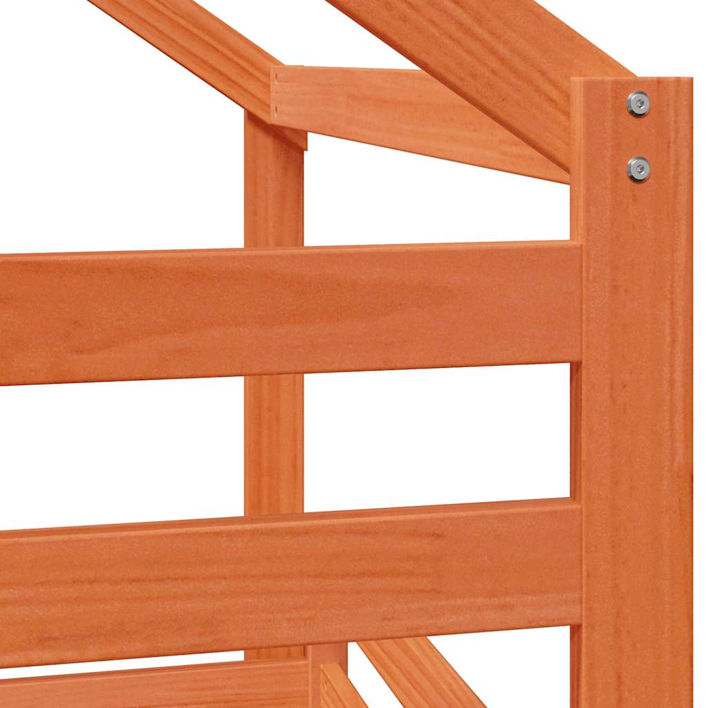 Bunk Bed without Mattress Wax Brown 80x200 cm Solid Wood Pine
