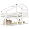 High Sleeper Bed without Mattress White 90x190 cm Single Solid Wood Pine