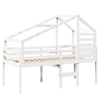High Sleeper Bed without Mattress White 90x190 cm Single Solid Wood Pine