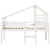 High Sleeper Bed without Mattress White 90x190 cm Single Solid Wood Pine