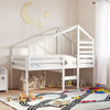 High Sleeper Bed without Mattress White 90x190 cm Single Solid Wood Pine