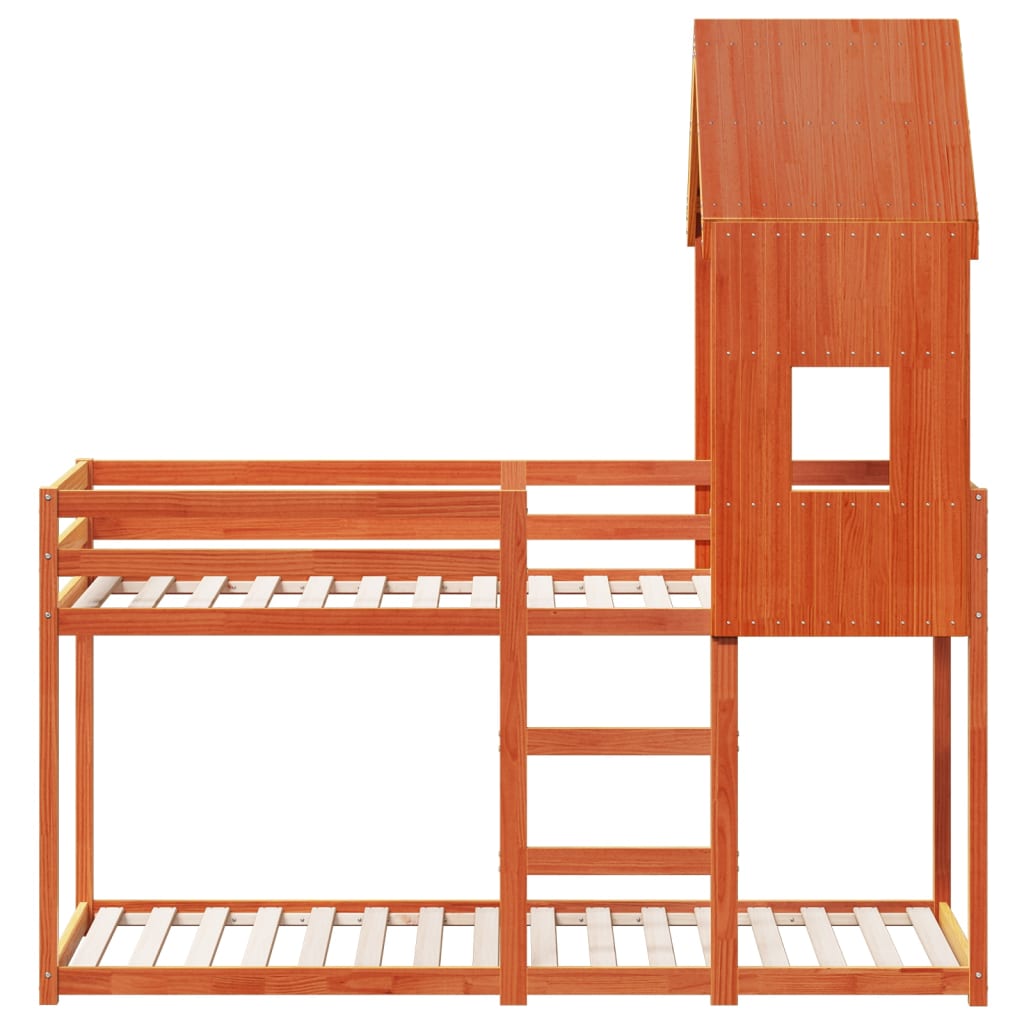 Bunk Bed without Mattress Wax Brown 80x200 cm Solid Wood Pine