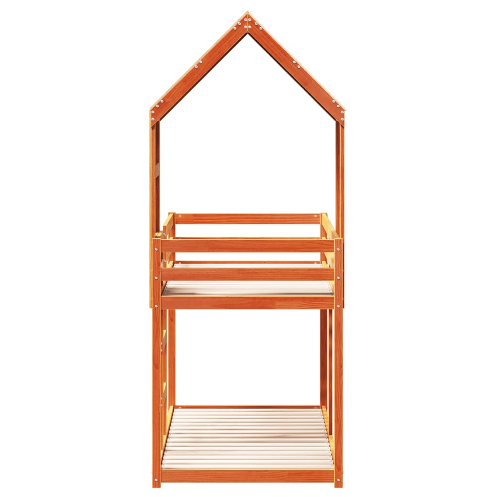 Bunk Bed without Mattress Wax Brown 90x190 cm Single Solid Wood Pine