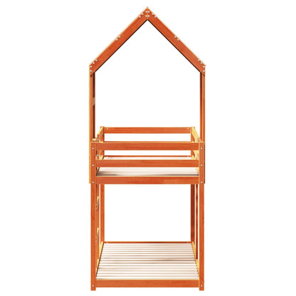 Bunk Bed without Mattress Wax Brown 90x190 cm Single Solid Wood Pine