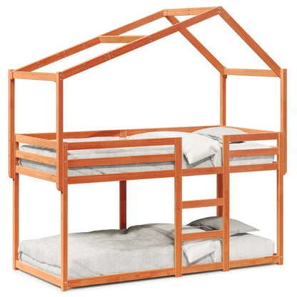 Bunk Bed without Mattress Wax Brown 90x200 cm Solid Wood Pine