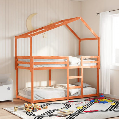 Bunk Bed without Mattress Wax Brown 90x200 cm Solid Wood Pine