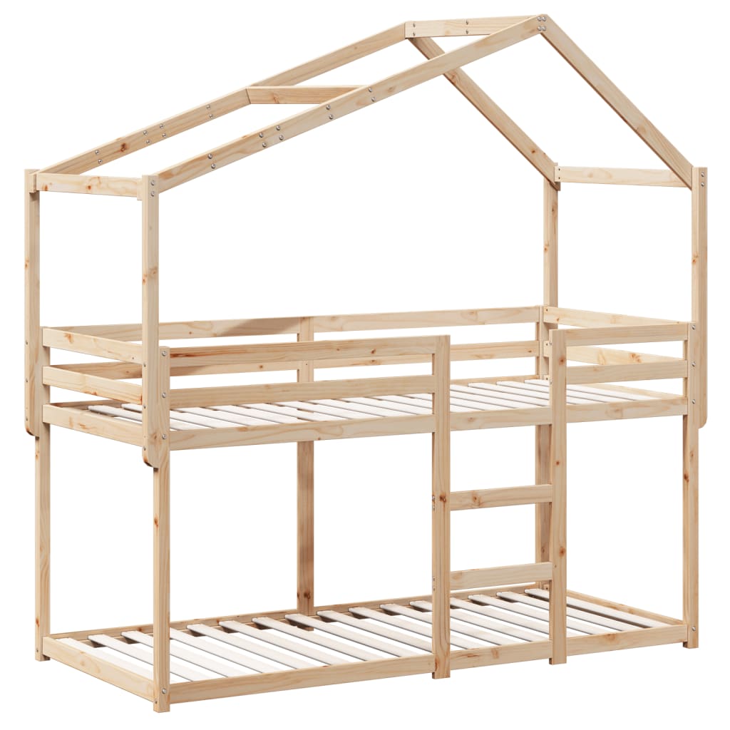 Bunk Bed | Natural wood colour | Solid pine wood (untreated) | 90x200 cm